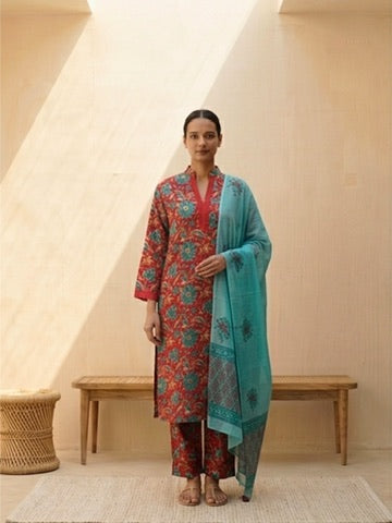 Floral Grace – Printed 3-Piece Set