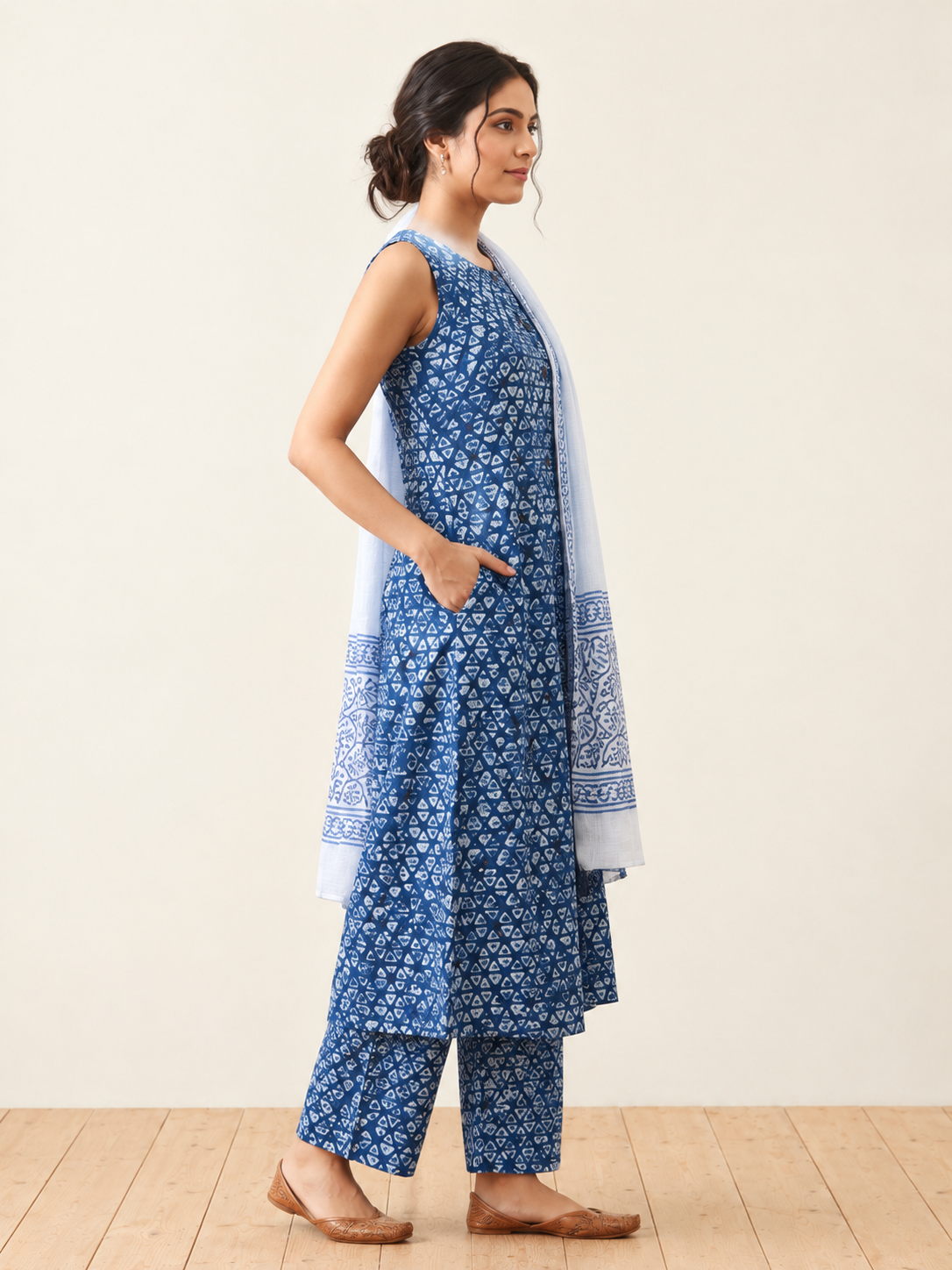 Neelam – Indigo Block Print 3-Piece Set
