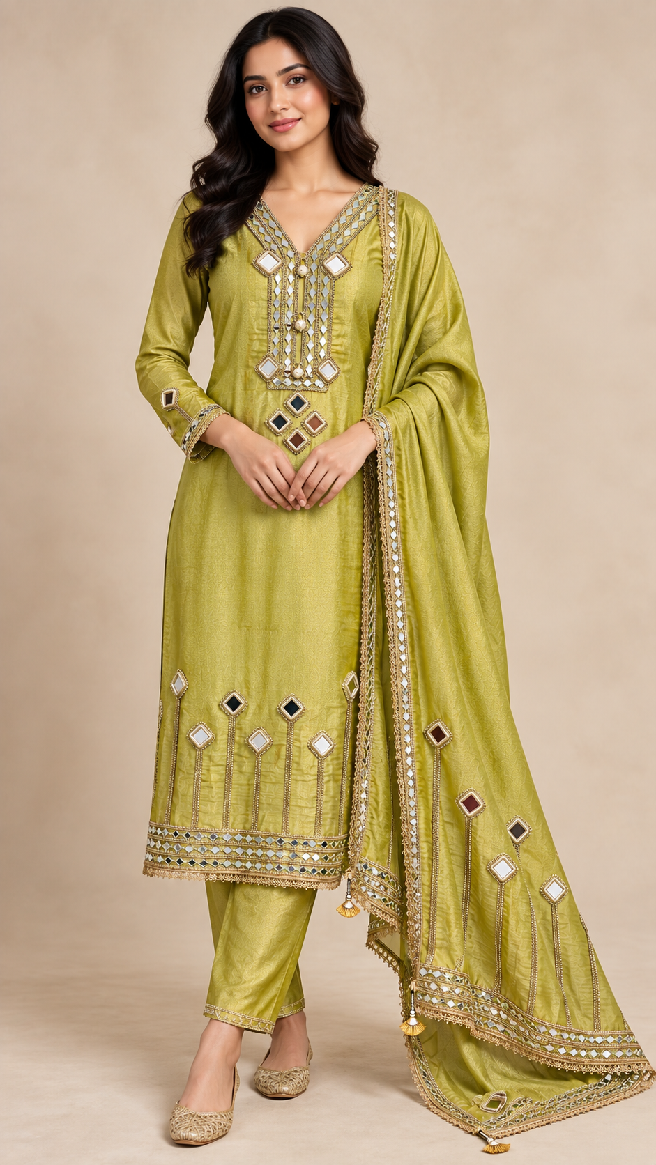 Mirror Work Unstitched suits set