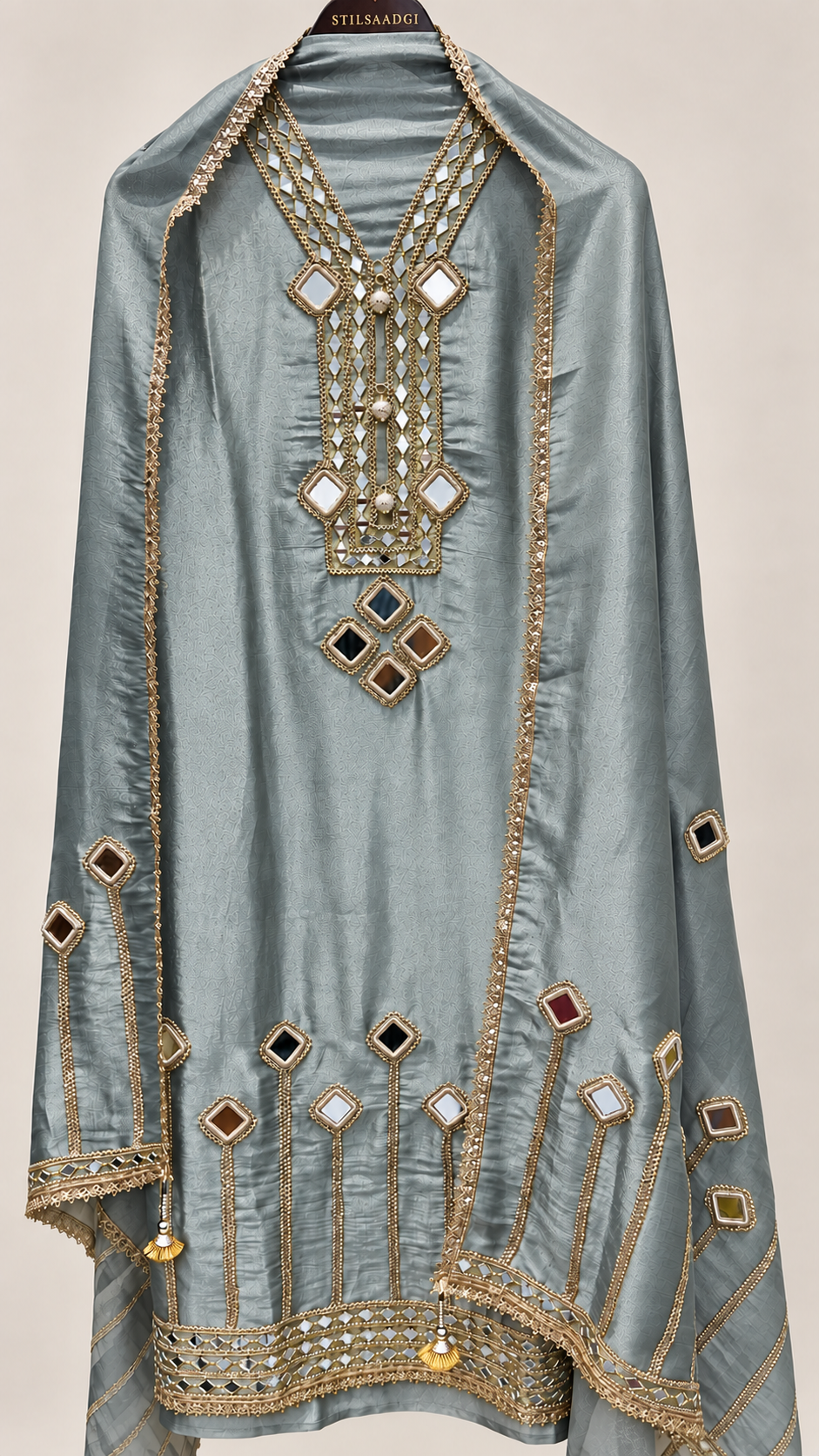 Mirror Work Unstitched suits set